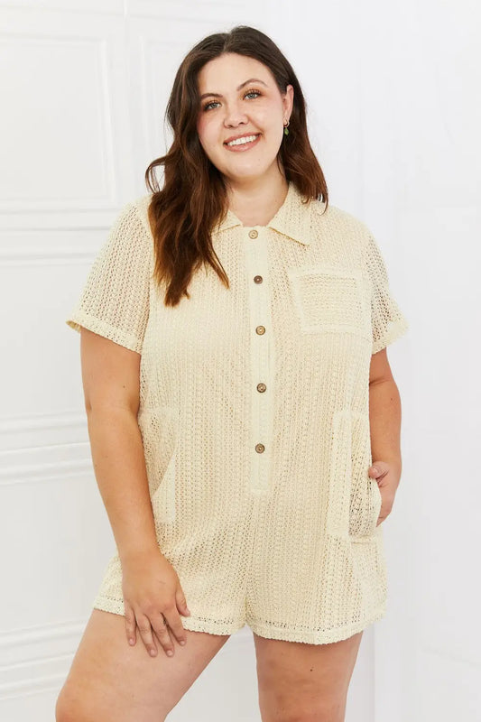 HEYSON Ready For The Day Crochet Romper - Beige / S