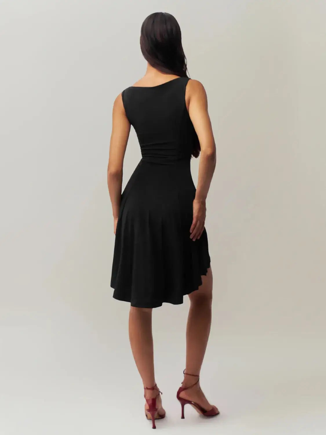 High-Low Round Neck Sleeveless Dress - dress