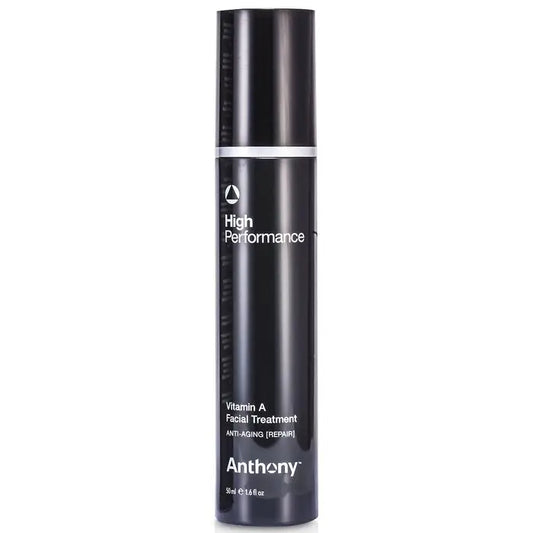 Black and silver facial treatment pump bottle of High Performance Vitamin A Hydrating Facial Lotion