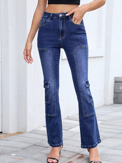 High-Waisted Bootcut Jeans