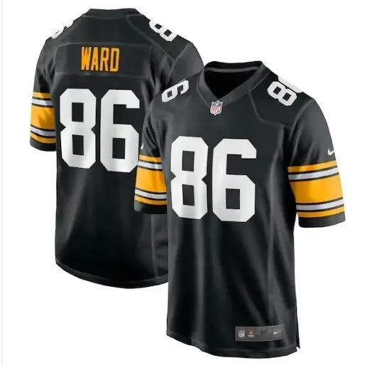 Black Hines Ward Pittsburgh Steelers Nike retired player jersey with yellow and white accents and number 86