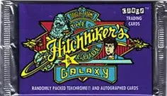 Unopened Highlander’s Galaxy trading card pack on a purple background, featuring colorful graphics