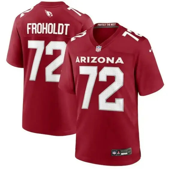 Red Arizona Cardinals football jersey with number 72 from Hjalte Froholdt Nike Game Player Jersey collection