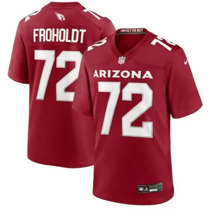Red Arizona Cardinals football jersey with number 72 from Hjalte Froholdt Nike Game Player Jersey collection