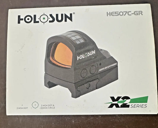 Holosun HE507C-GR X2 green dot sight with solar shake awake and 2 MOA dot, 32 MOA circle