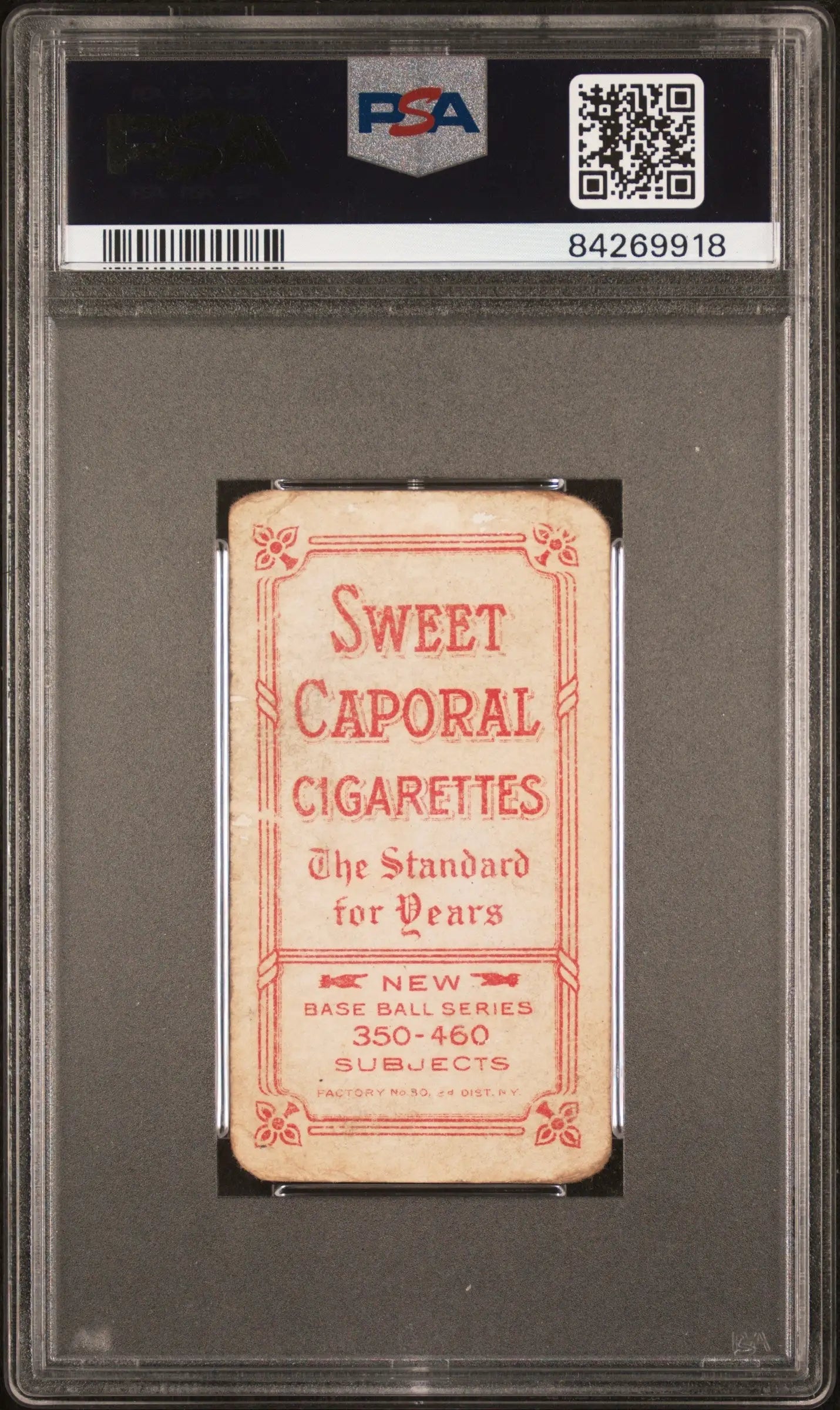 PSA-graded T206 Sweet Caporal card featuring Hooks Wiltse in fair condition