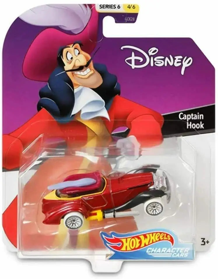 Hot Wheels 1:64 Scale Character Disney Captain Hook toy car for collectors