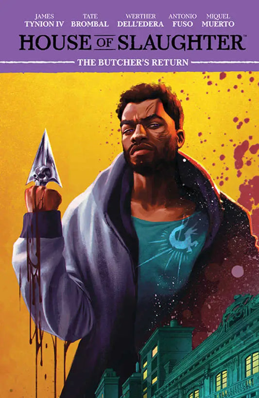 Menacing figure with knife on House Of Slaughter TPB Volume 03 comic book cover