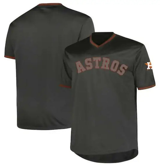 Gray Houston Astros baseball jersey displayed in the Profile Big & Tall Pop Fashion Jersey