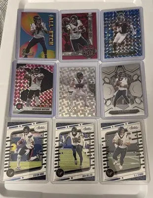 Houston Texans football card lot featuring players like Stroud Watson Watt Diggs and more