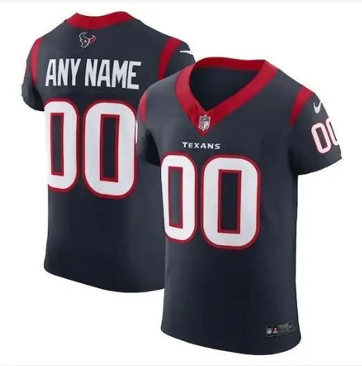 Dark grey and red Houston Texans Nike Vapor F.U.S.E. Elite custom jersey with 00 numbers
