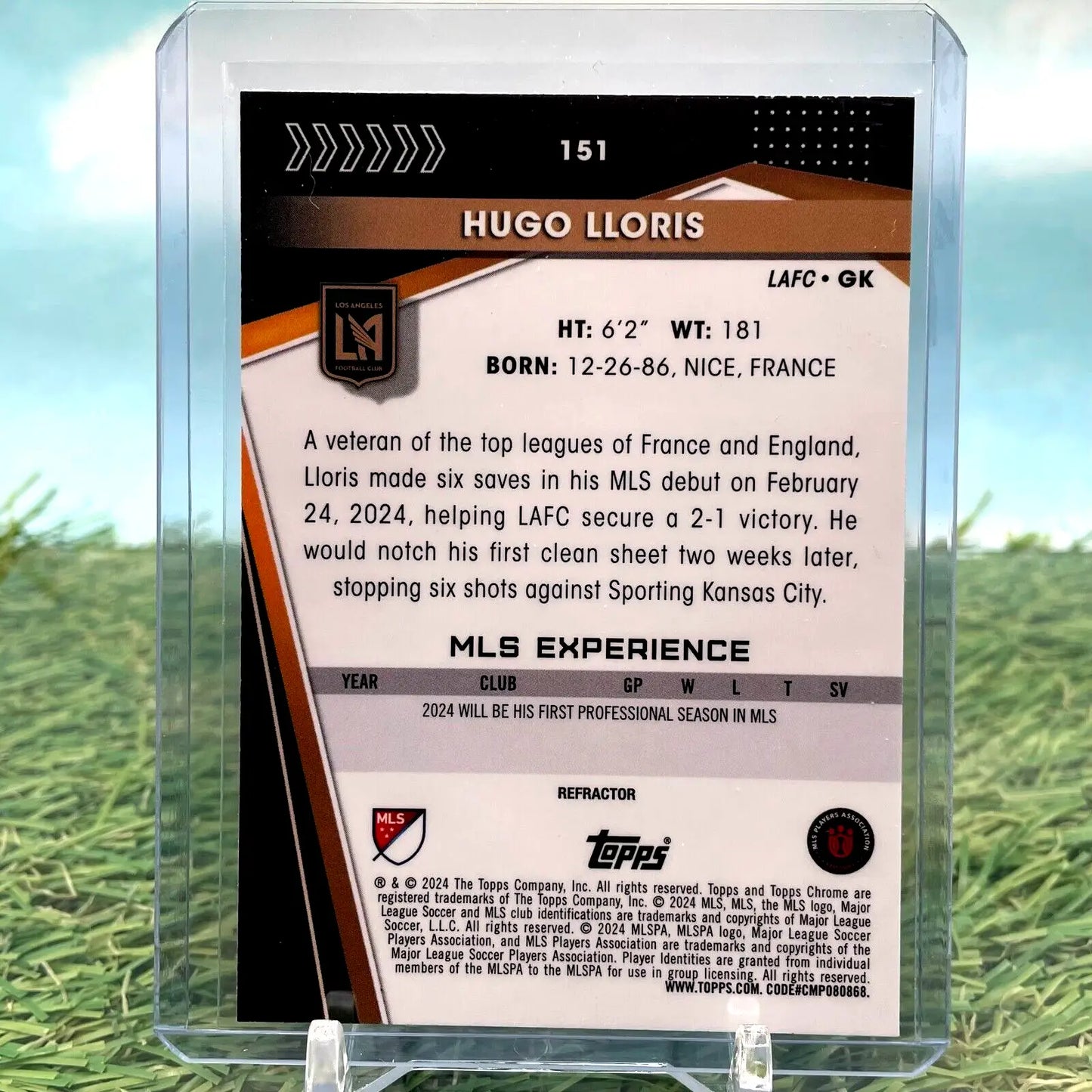 Hugo Lloris 2024 Topps Chrome Refractor MLS #151 Los Angeles FC