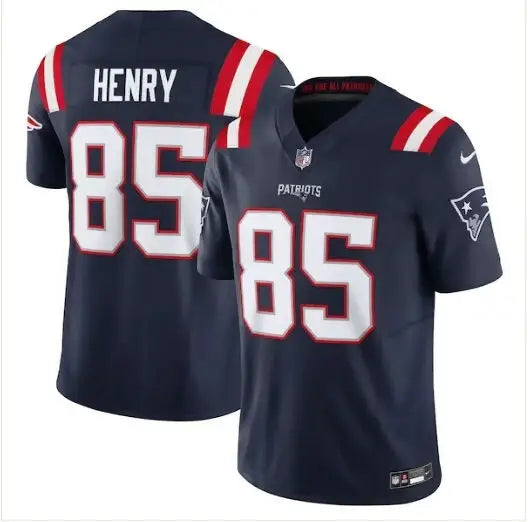 Dark blue New England Patriots Nike Vapor Hunter Henry jersey with number 85