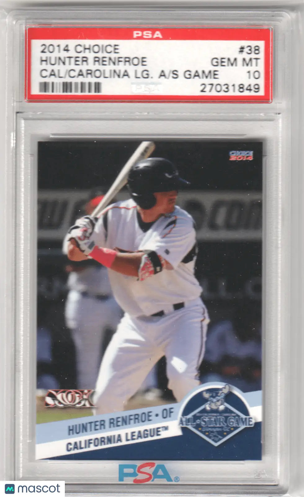 Hunter Renfroe baseball card Cal Carolina League Choice Cal PSA 10 GEM MINT Columbia Hobby