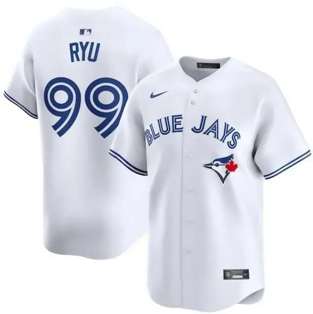White Toronto Blue Jays Hyun Jin Ryu Nike home limited player jersey with RYU and 99 on back