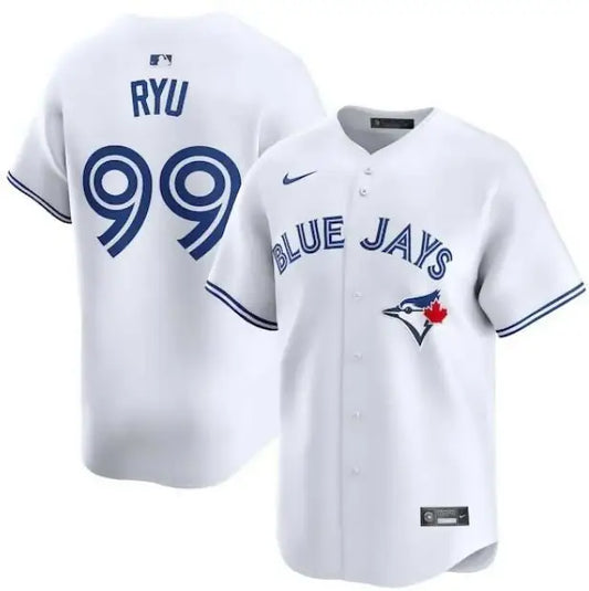 White Toronto Blue Jays Hyun Jin Ryu Nike home limited player jersey with RYU and 99 on back