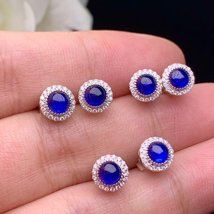 18K Gold Sapphire Stud Earrings