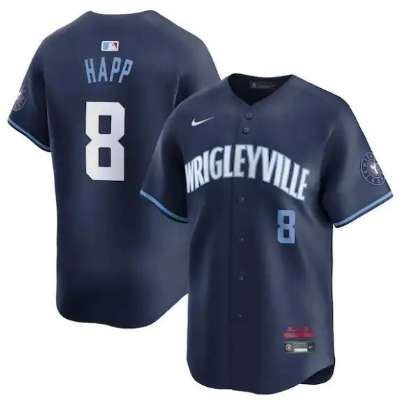 Navy blue Ian Happ Chicago Cubs Nike City Connect limited player baseball jersey