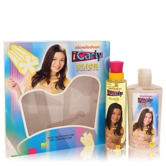 ICarly-themed fragrance and body lotion gift set featuring iCarly Click by Marmol & Son