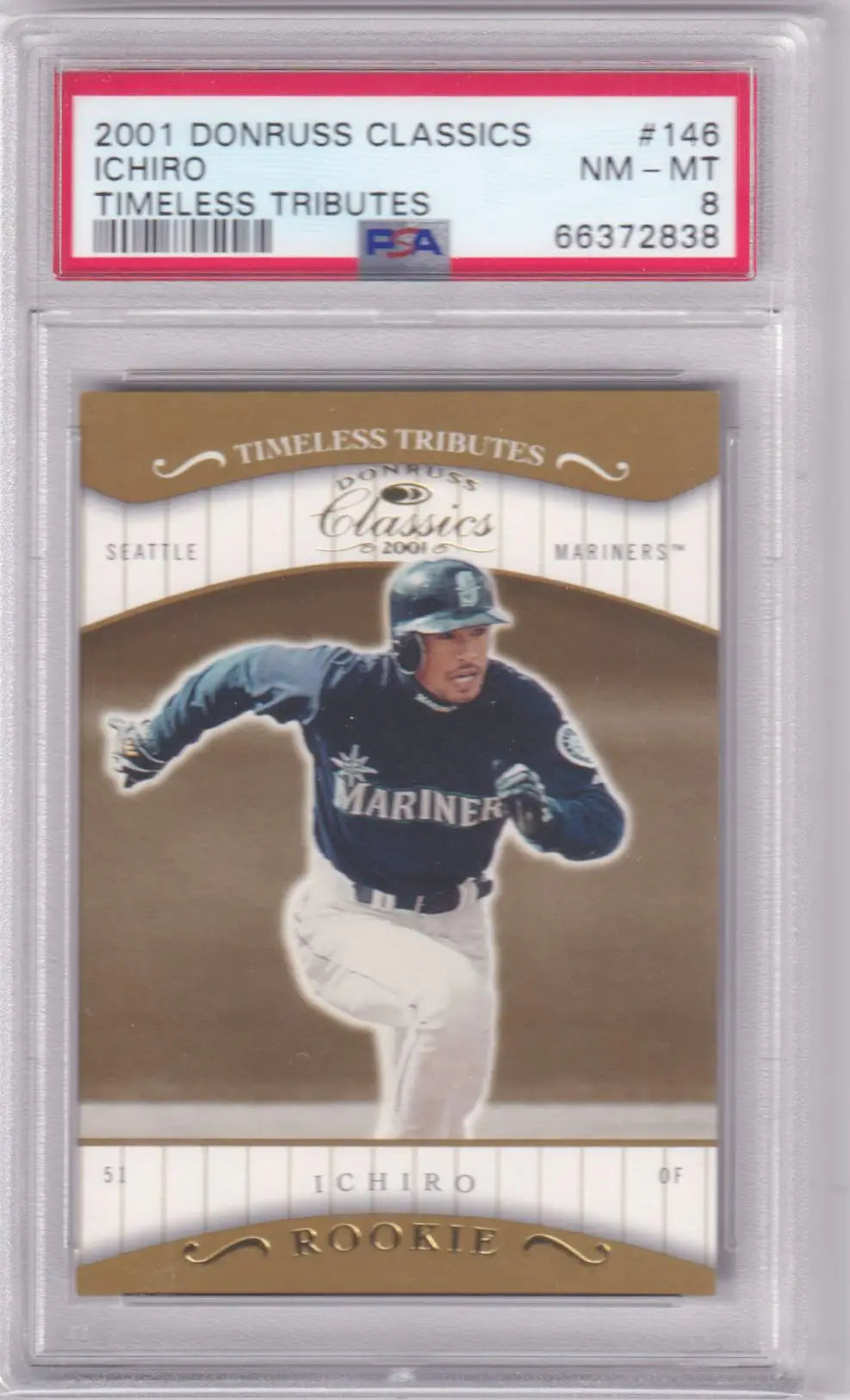 Graded Ichiro baseball rookie card from Donruss Classics Timeless Tributes collection
