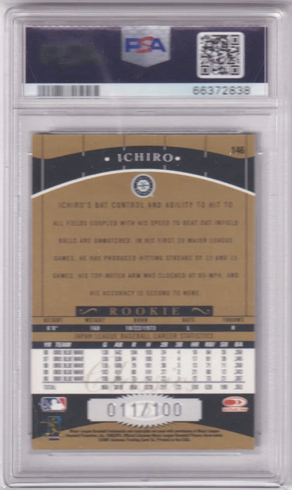 Graded Ichiro baseball card from Donruss Classics Timeless Tributes series at Columbia Hobby