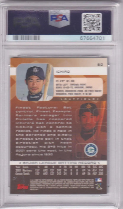 Graded Ichiro baseball card Topps Finest PSA 10 Gem Mint Columbia Hobby Mariners