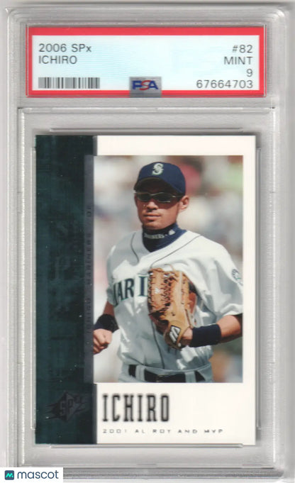 Graded Ichiro baseball card from Upper Deck SPX series displayed at Columbia Hobby