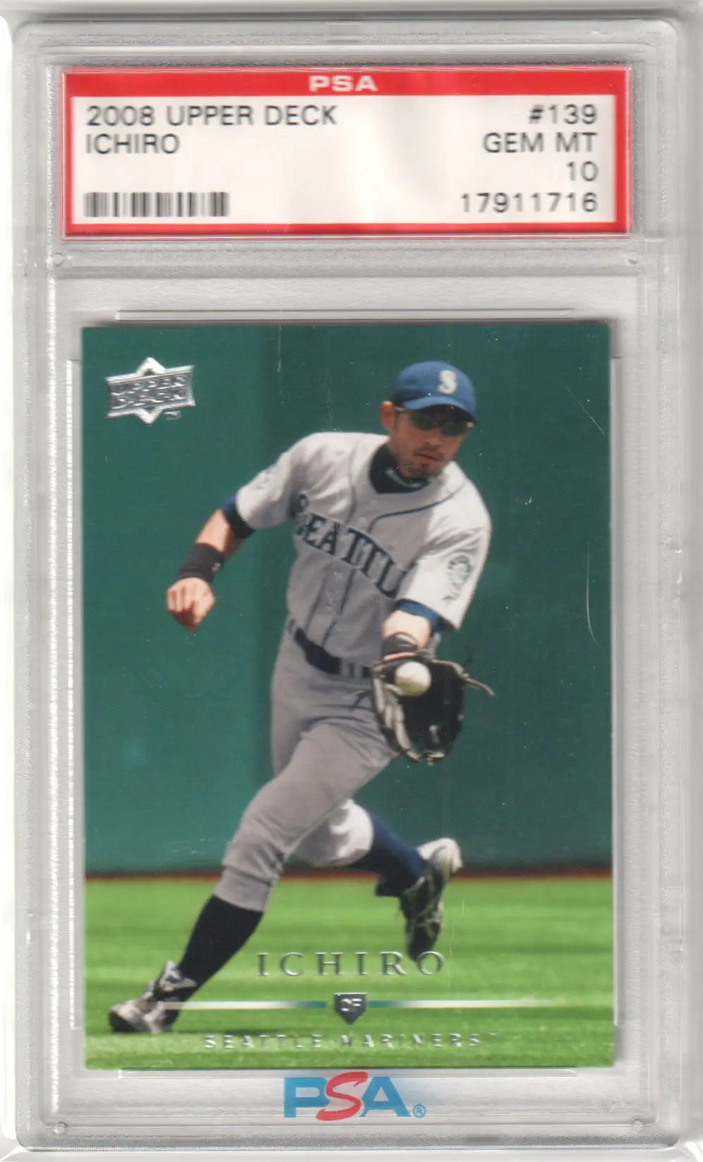 Graded Ichiro baseball card from Upper Deck ICHIRO 2008 Mariners at Columbia Hobby