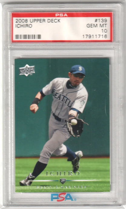 Graded Ichiro baseball card from Upper Deck ICHIRO 2008 Mariners at Columbia Hobby