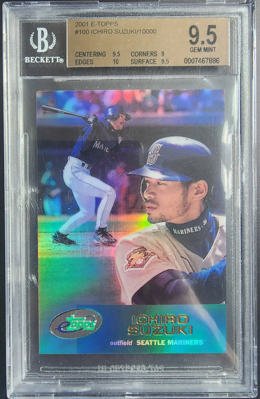BGS graded 9.5 Ichiro Suzuki Gem Mint baseball card with holographic effect