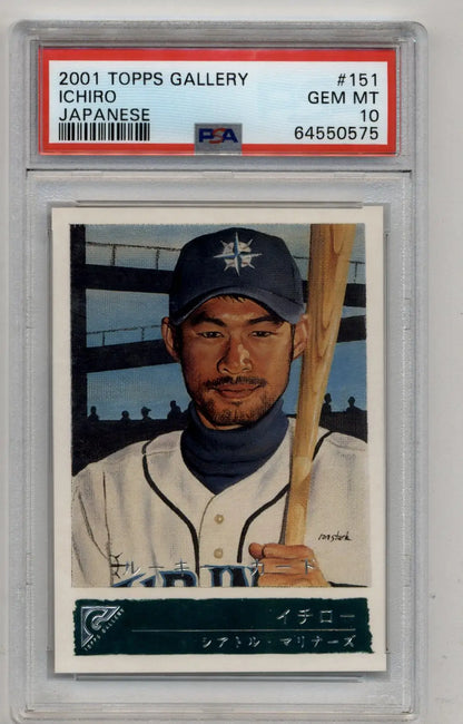 Image of Ichiro Suzuki 2001 Topps Gallery Japanese Text #151 PSA 10 card