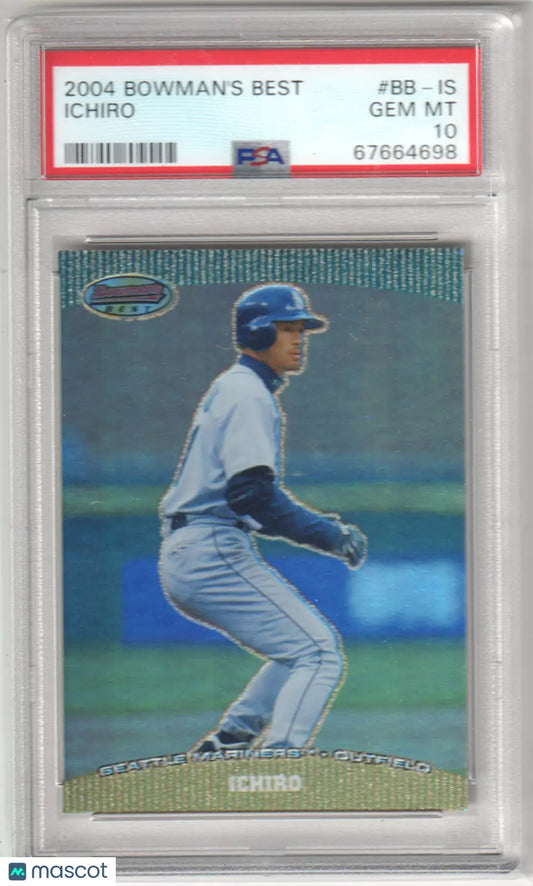 PSA-graded 2004 Bowman’s Best Ichiro Suzuki baseball card from Columbia Hobby