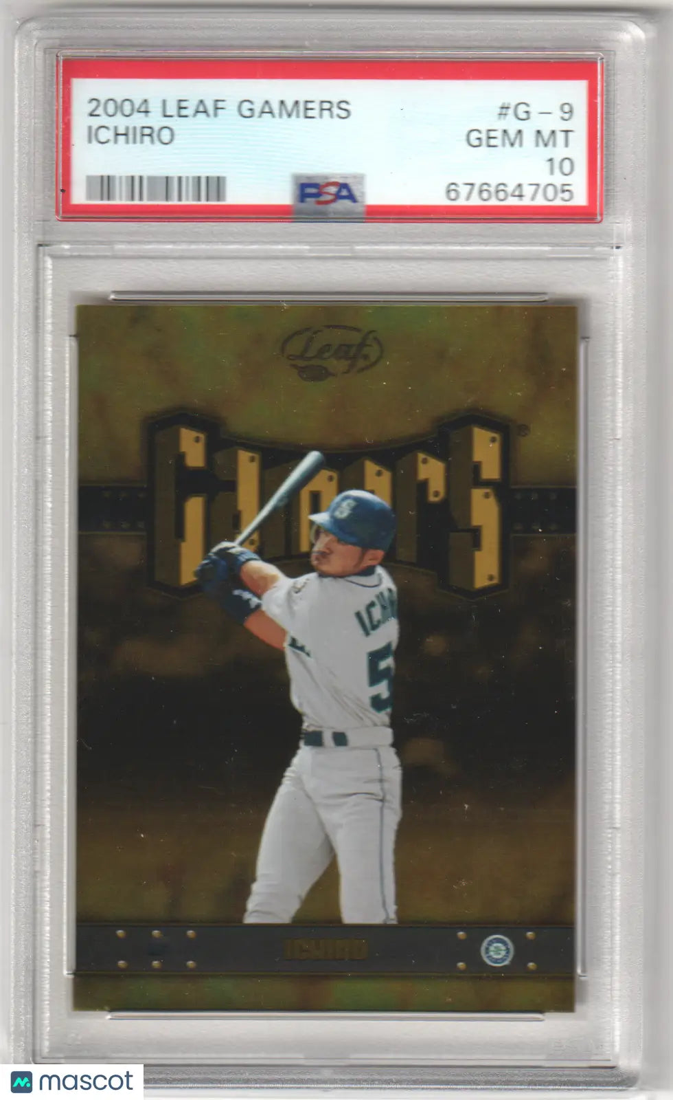 PSA 10 GEM MINT Ichiro Suzuki 2004 Leaf Gamers baseball card from Columbia Hobby