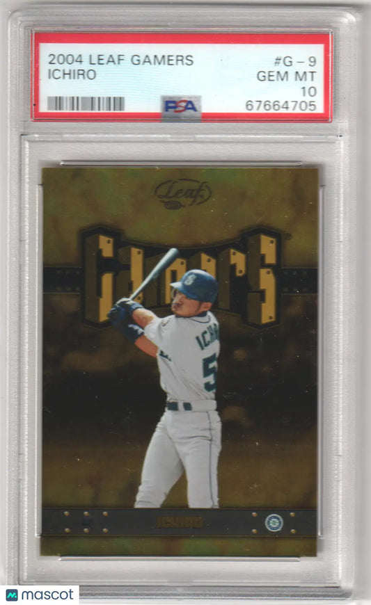 PSA 10 GEM MINT Ichiro Suzuki 2004 Leaf Gamers baseball card from Columbia Hobby