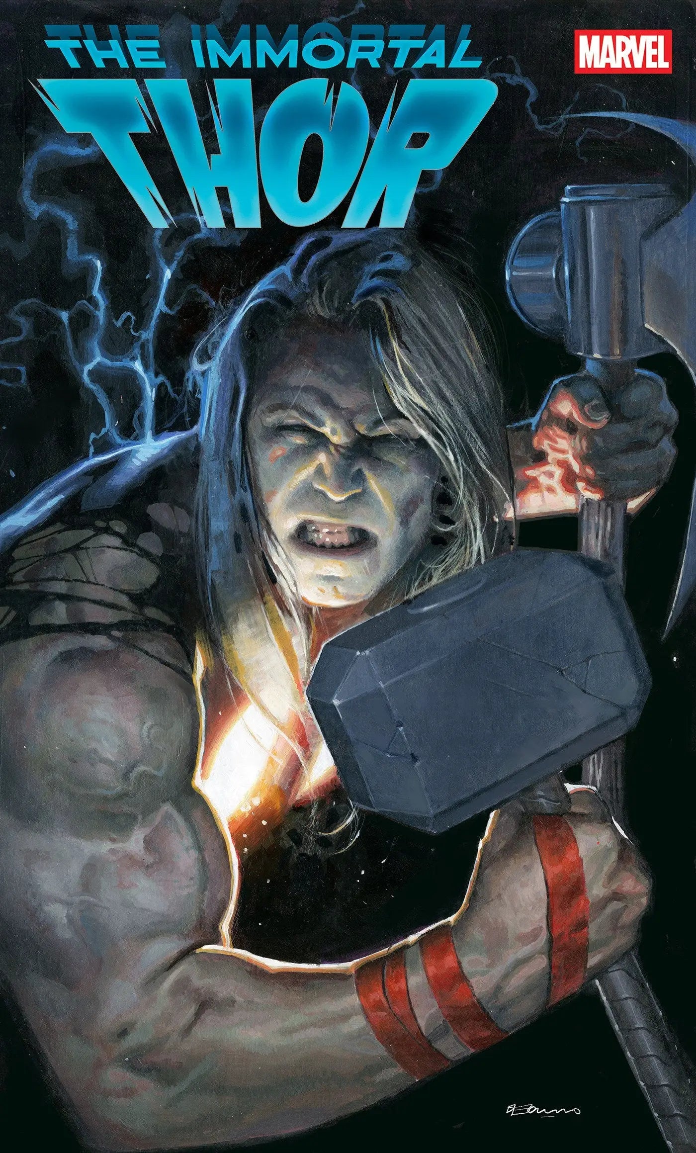 Immortal Thor #24 Fabrizio De Tommaso Variant comic book cover featuring heroic Thor