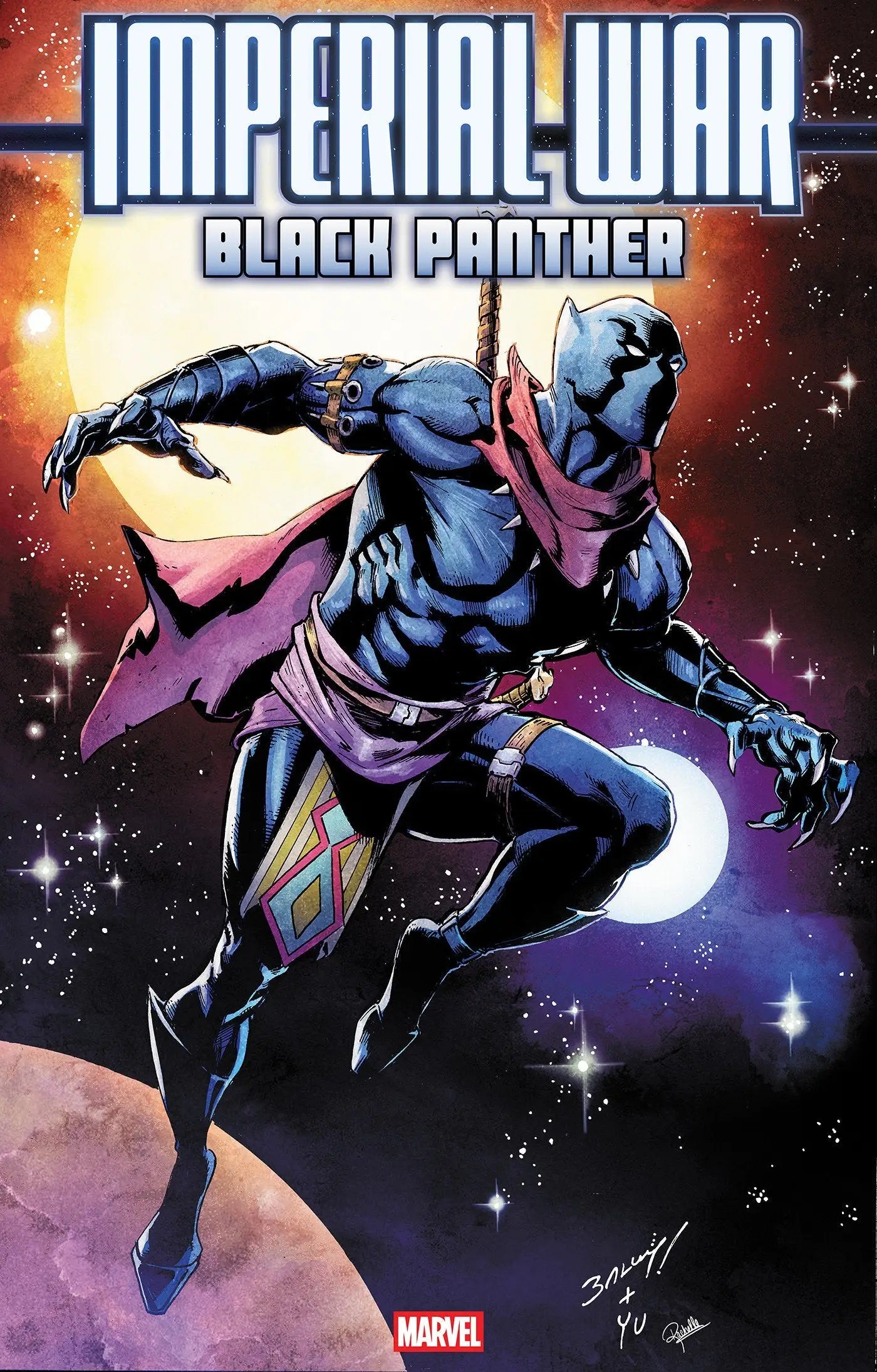 Comic book featuring Black Panther in space setting from Imperial War Black Panther #1