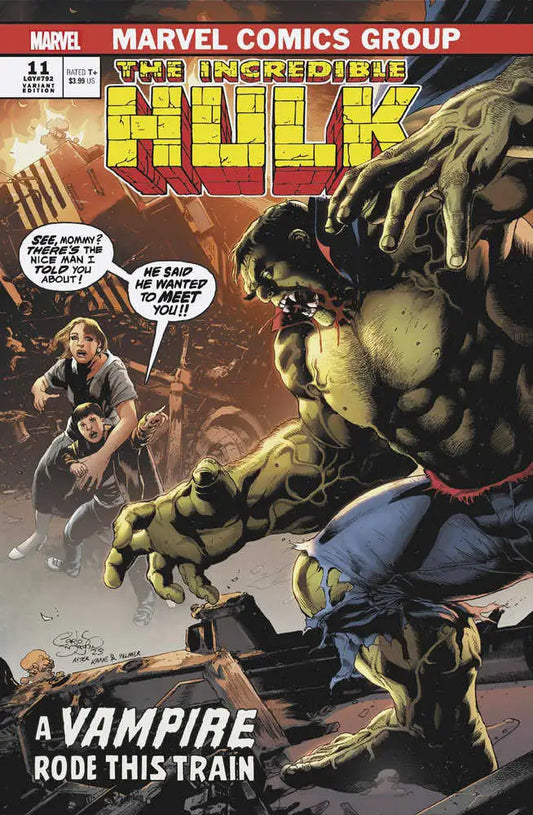 Incredible Hulk #11 Carlos Magno Vampire Variant comic book cover featuring Hulk on a train