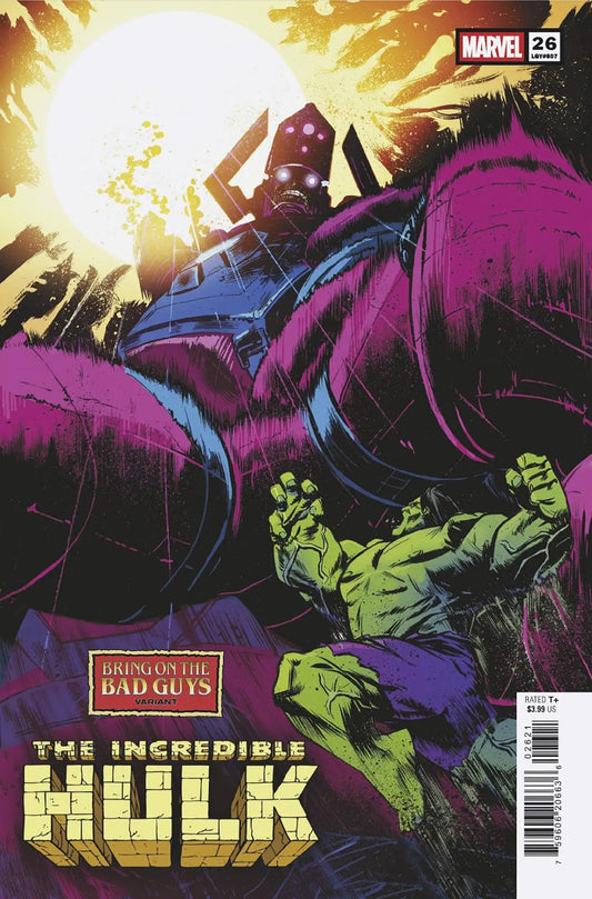 Comic book cover of Incredible Hulk #26 Sanford Greene Bring On The Bad Guys Variant