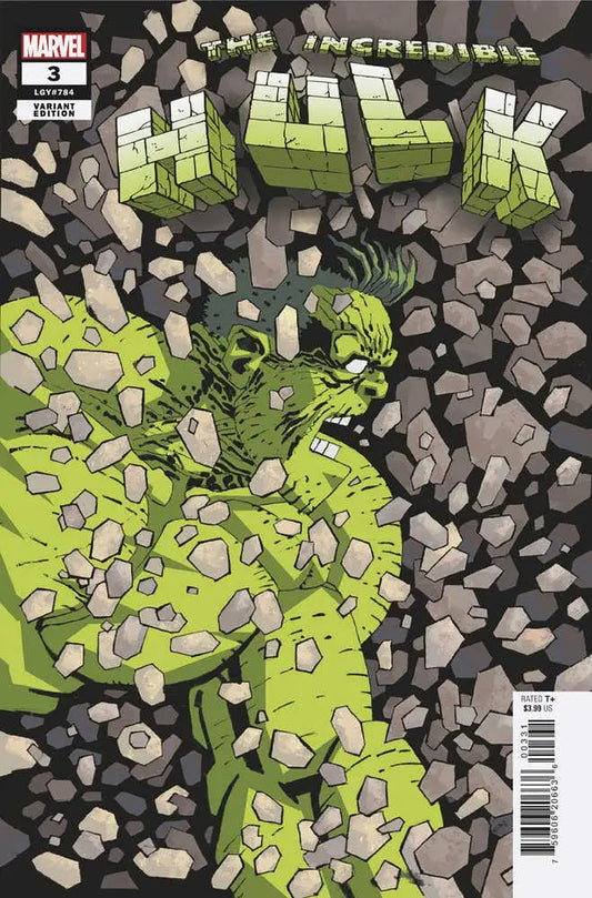 Comic book cover of Incredible Hulk 3 Frank Miller Variant with green title treatment