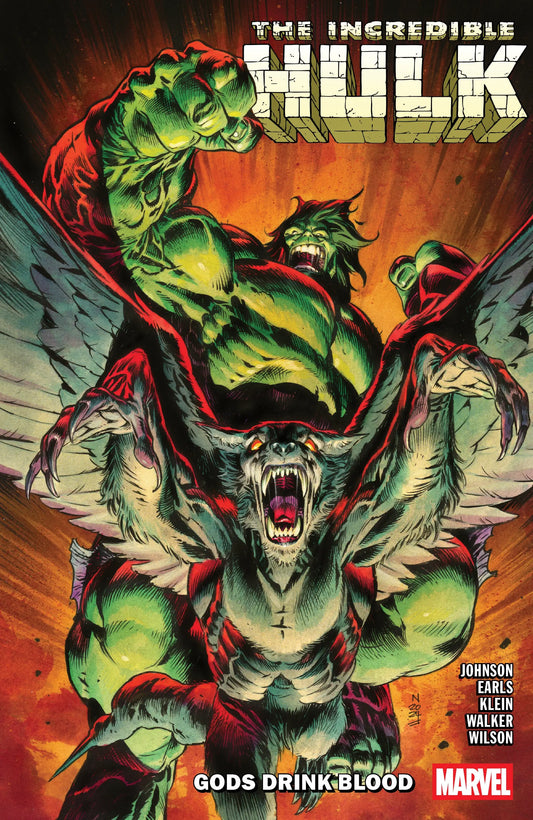 Incredible Hulk Volume Gods Drink Blood comic with Hulk and monstrous winged creature