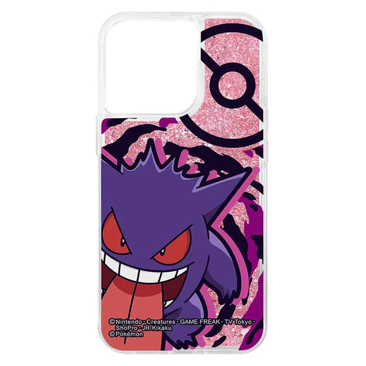 Gengar Pokémon phone case for iPhone 13 Pro with glitter design