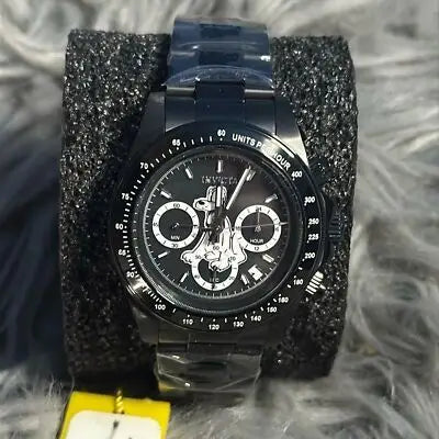 Black dial Black Invicta chronograph watch featuring Snoopy from Disney Pluto Limited Edition