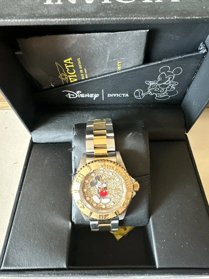 Invicta Limited Edition Women’s Mickey Mouse watch with stainless steel bezel and diamond face