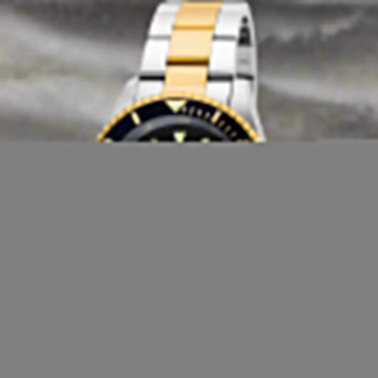 Men’s two-tone stainless steel and gold dive watch with black bezel from Invicta