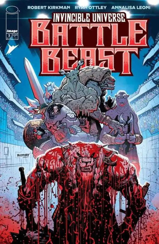 Comic book cover of Invincible Universe Battle Beast #2 by Ryan Ottley