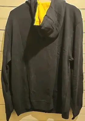 Iowa Hawkeyes black large hoodie with yellow lining and full zip front NWT