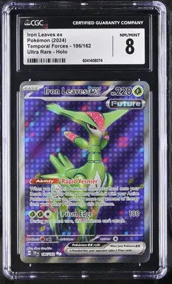 Iron Leaves ex Pokémon card from Temporal Forces set in English CGC 8 NM/MINT holo