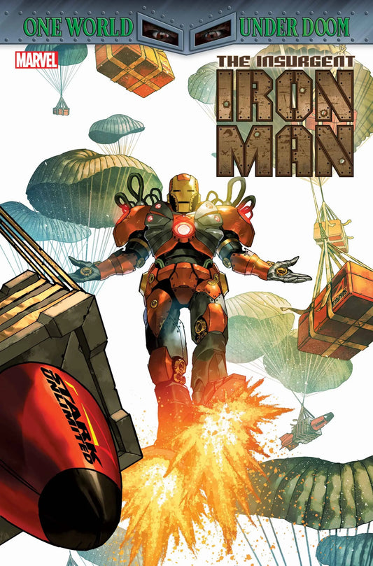 Comic book cover for IRON MAN #6 featuring Stark Insurgent Prologue artwork