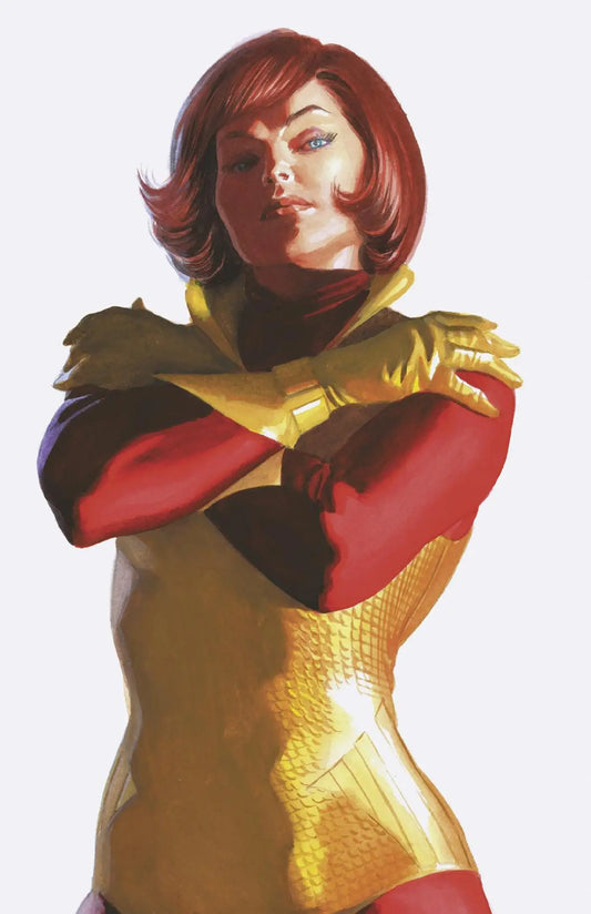 Red-haired woman in superhero costume from Iron Man Alex Ross Timeless Full Art Variant