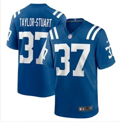 Blue Indianapolis Colts Isaac Taylor-Stuart Nike Game Jersey with TAYLOR-STUART 37 print